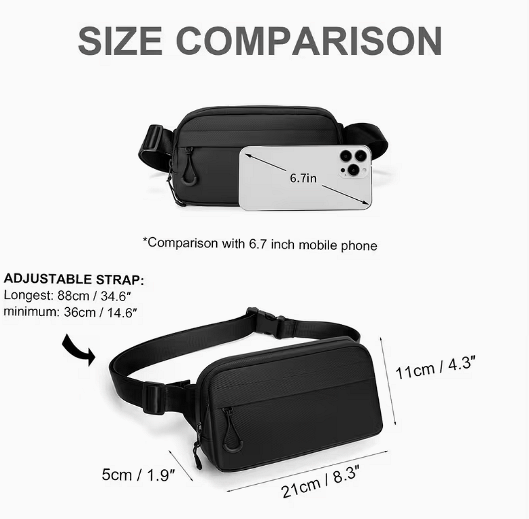 Kомпактна чанта за кръст EDC – минималистична everyday carry чанта