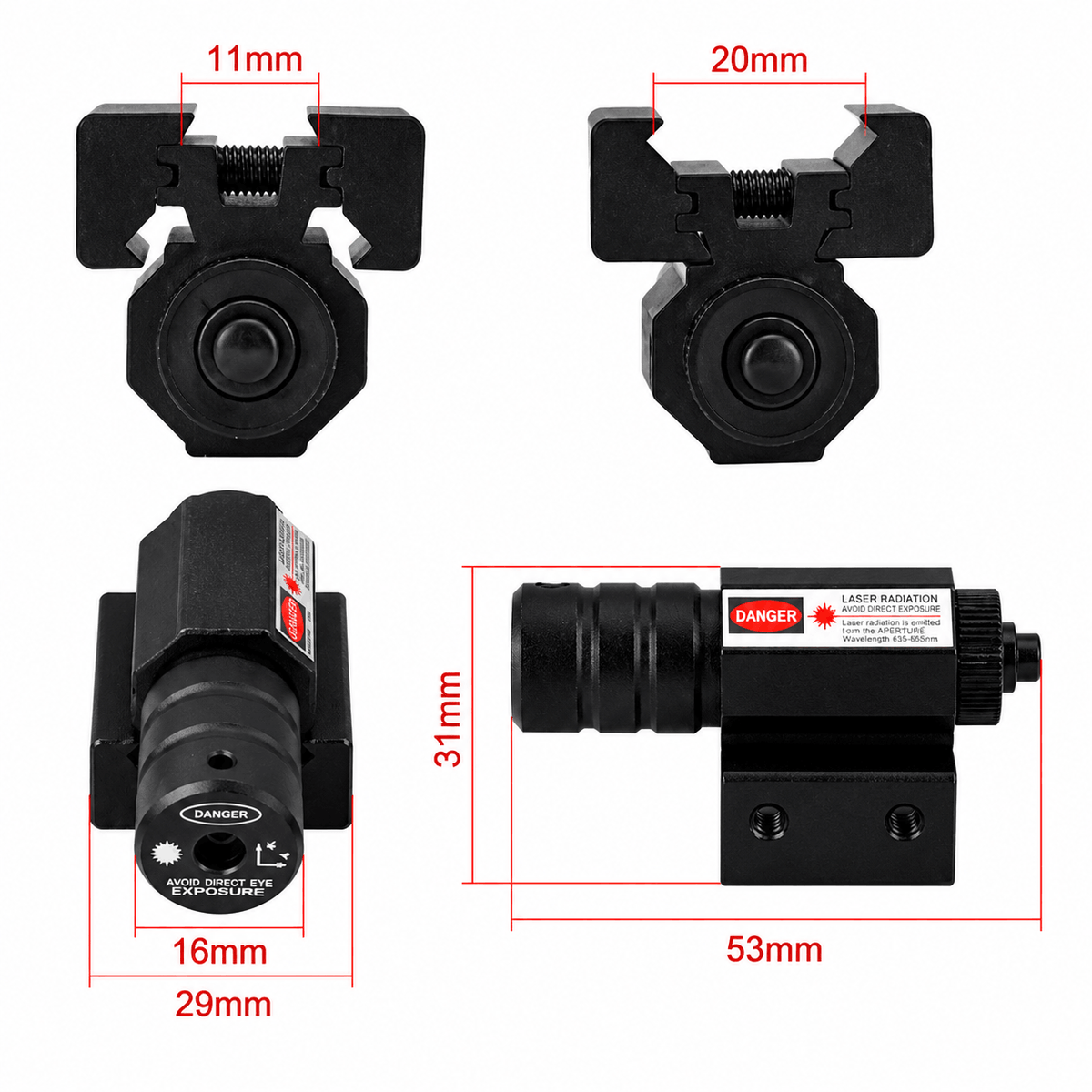 Лазерен модул BlackAirsoft Pressure Switch Red Laser