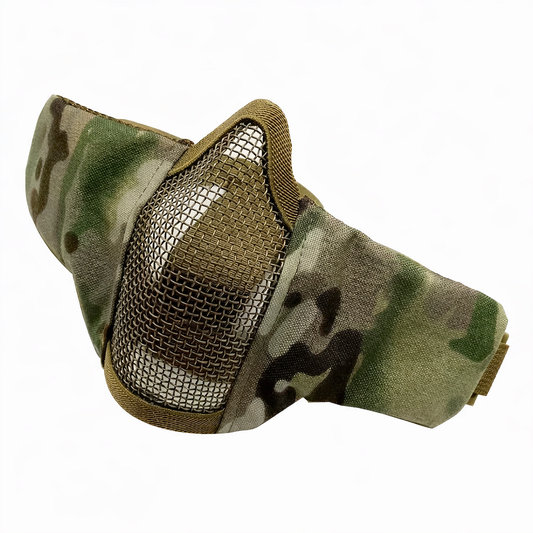 Тактическа метална маска за лице с мрежа - протектор за уста